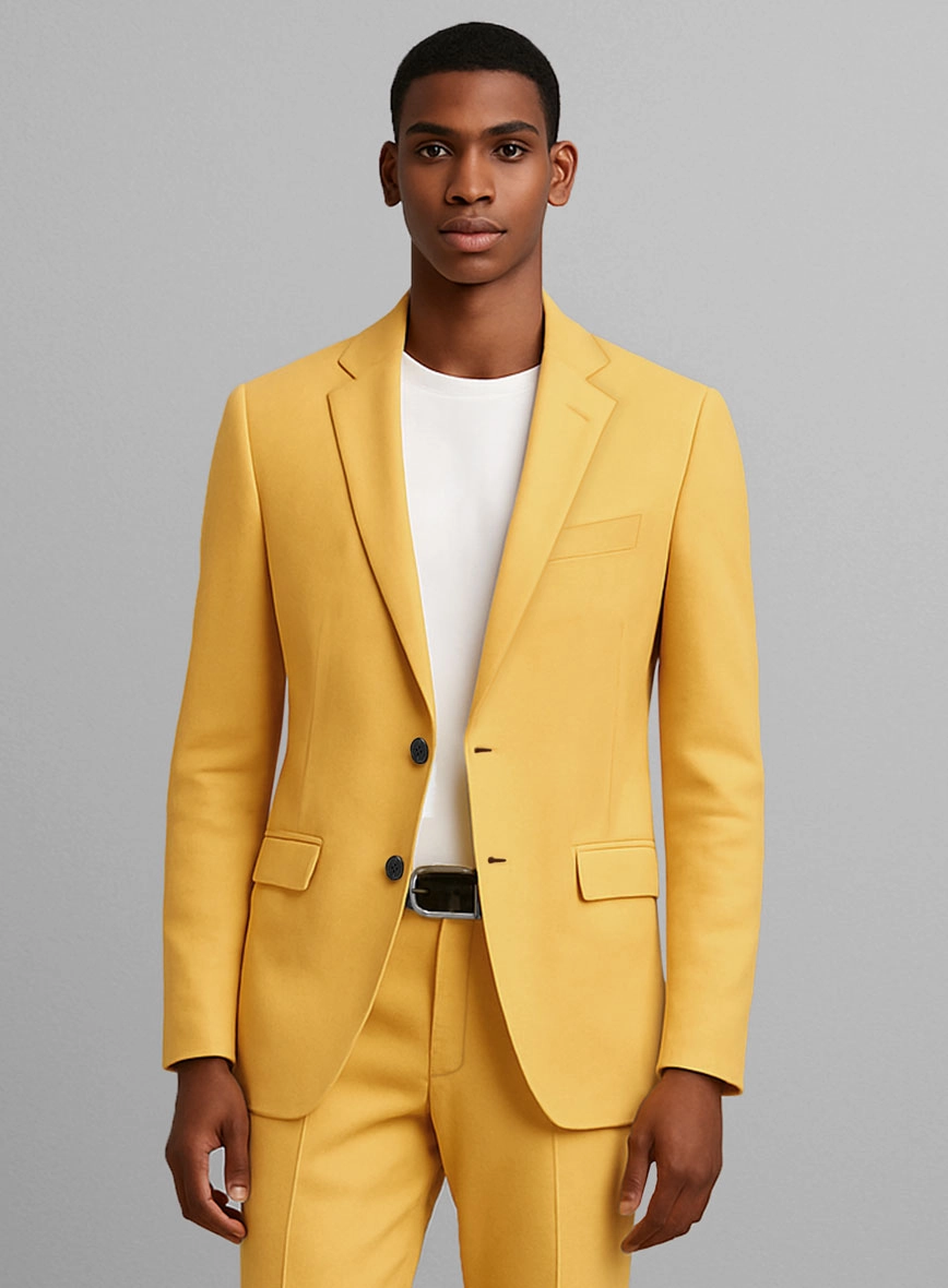 Yellow Napoli Stretch Light Weight Cotton Suit