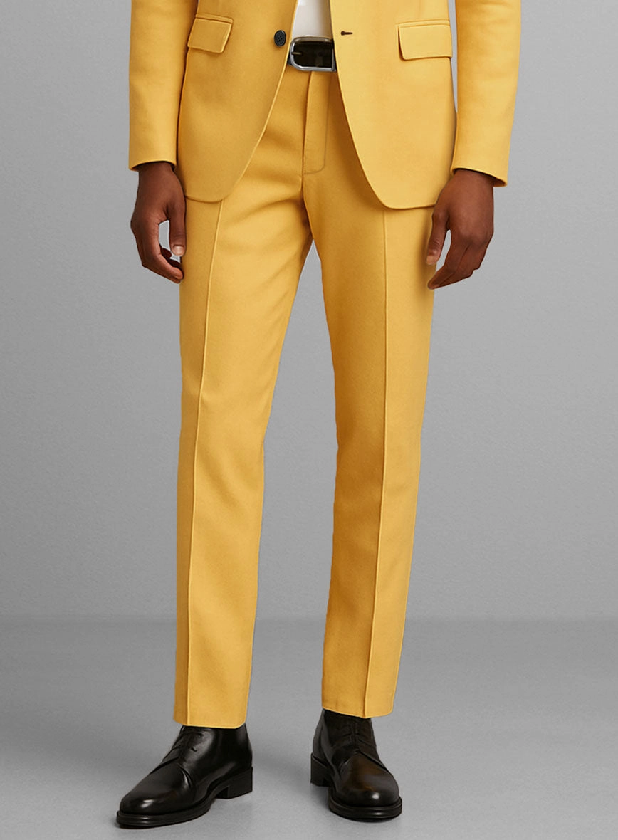 Yellow Napoli Stretch Light Weight Cotton Suit